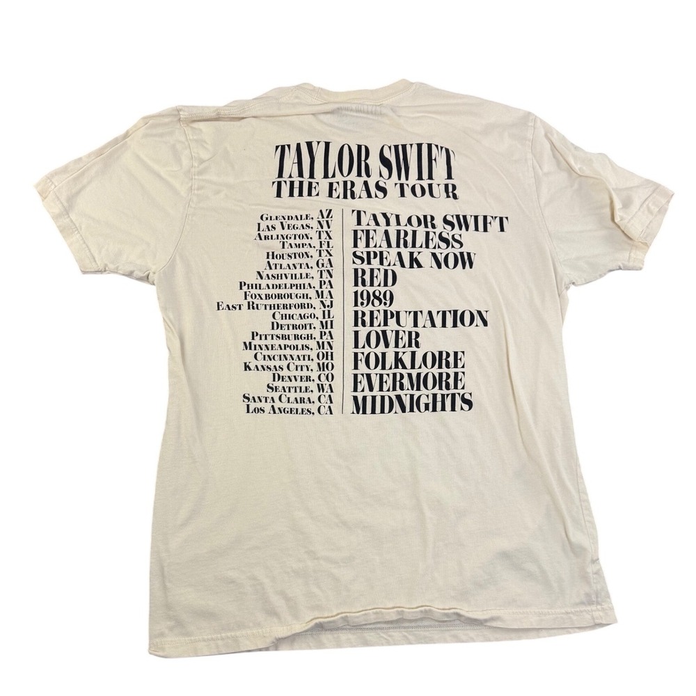 Taylor Swift The Eras Tour Graphic T Shirt Beige Large Cotton - Picture 2 of 8